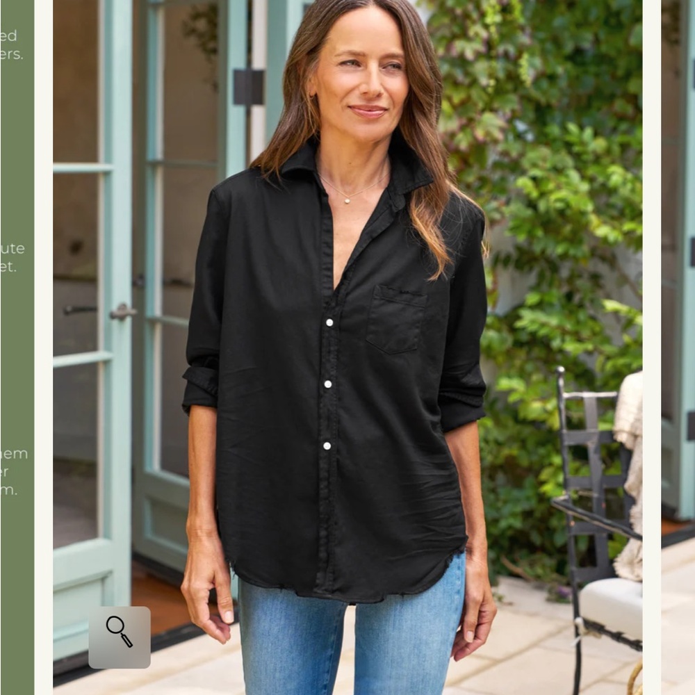 Frank and Eileen Black Relaxed Button-Up Shirt